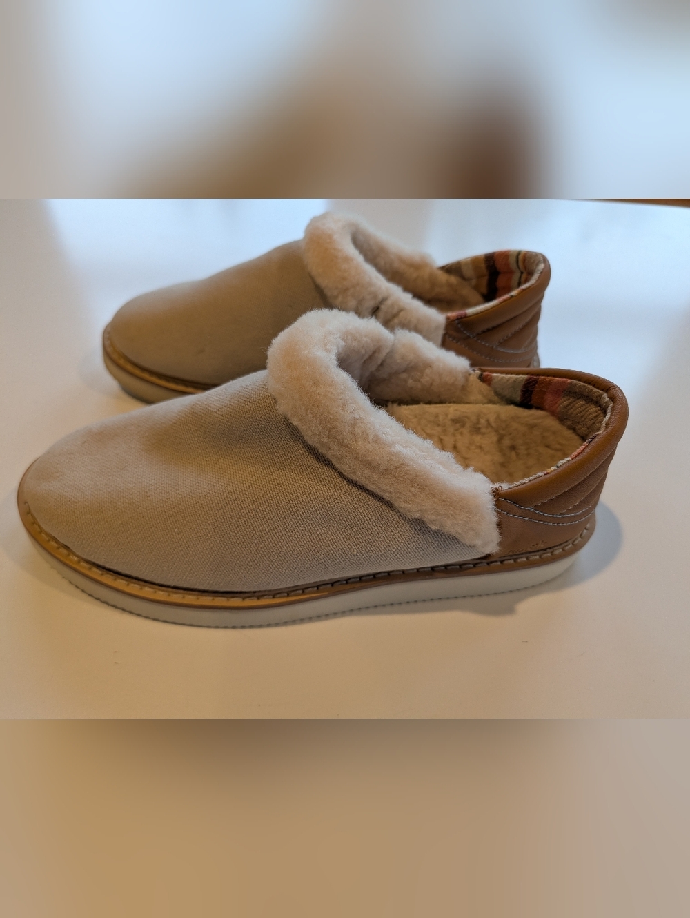 Sanuk Cozy Vibe Low Slippers Wool Canvas Women's Size 10